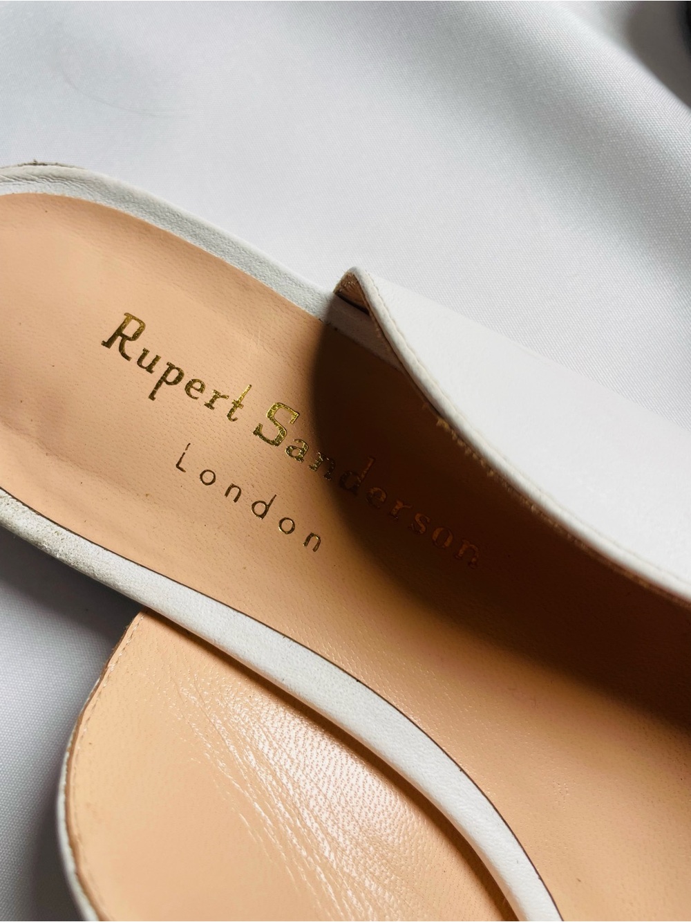 Rupert Sanderson London Pearl Buckle Pointed-Toe Slingback Pumps - Picture 5 of 8